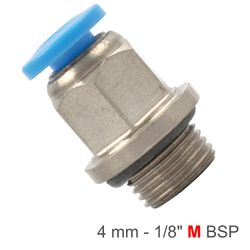 AIRCRAFT Pu Fitting Str. Stud W/o-ring 4mm-1/8\' M